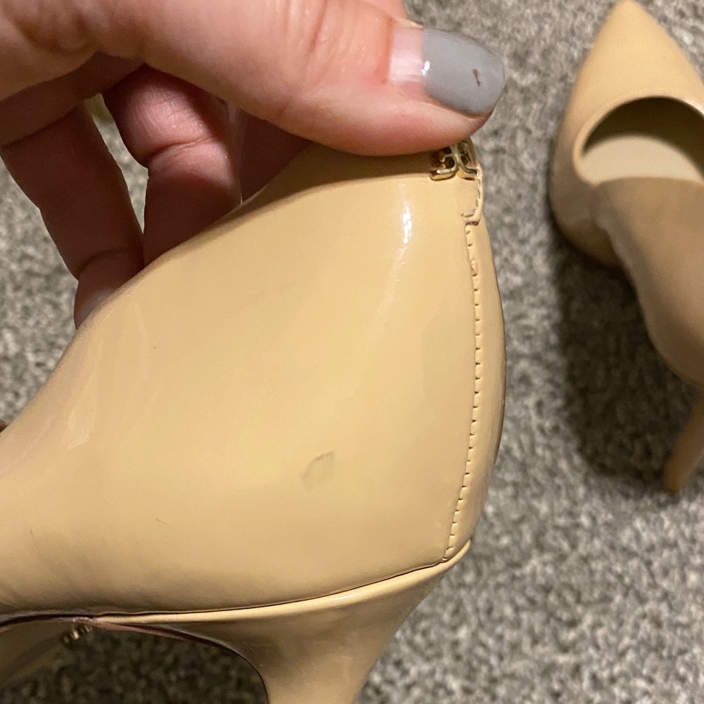 Sam Edelman Nude Patent Pointed-Toe Stiletto Pumps - Picture 6 of 10